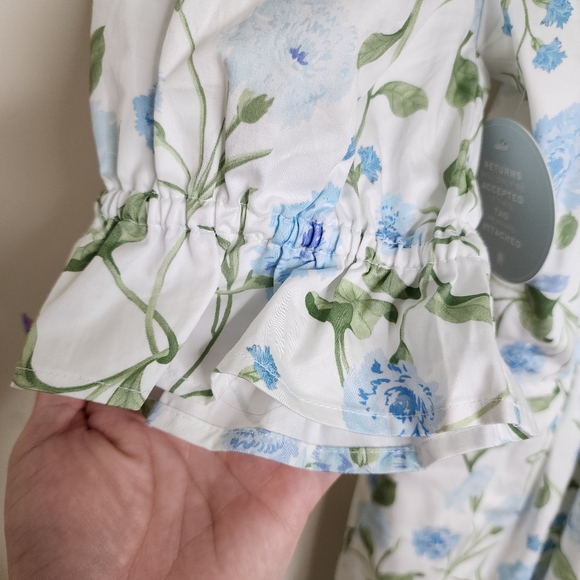 Hill House Ophelia Floral Puff Sleeve Mini Dress Small Cottagecore Picnic Boho - Picture 10 of 16